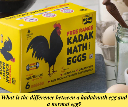 What is the difference between a kadaknath egg and a normal egg?