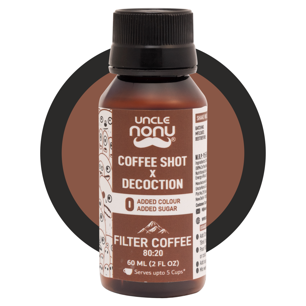 Filter Coffee Shots x Decoction | Liquid Coffee | 80:20 | Pack of 6 Shots (60mlx6)