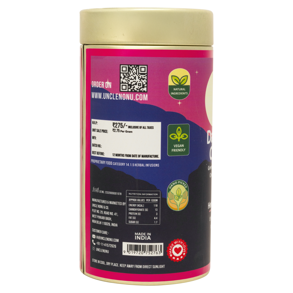 Uncle Nonu Damask Rose-Chamomile Herbal Tea X Chai Masala | 100 Grams | 100% Natural Ingredients