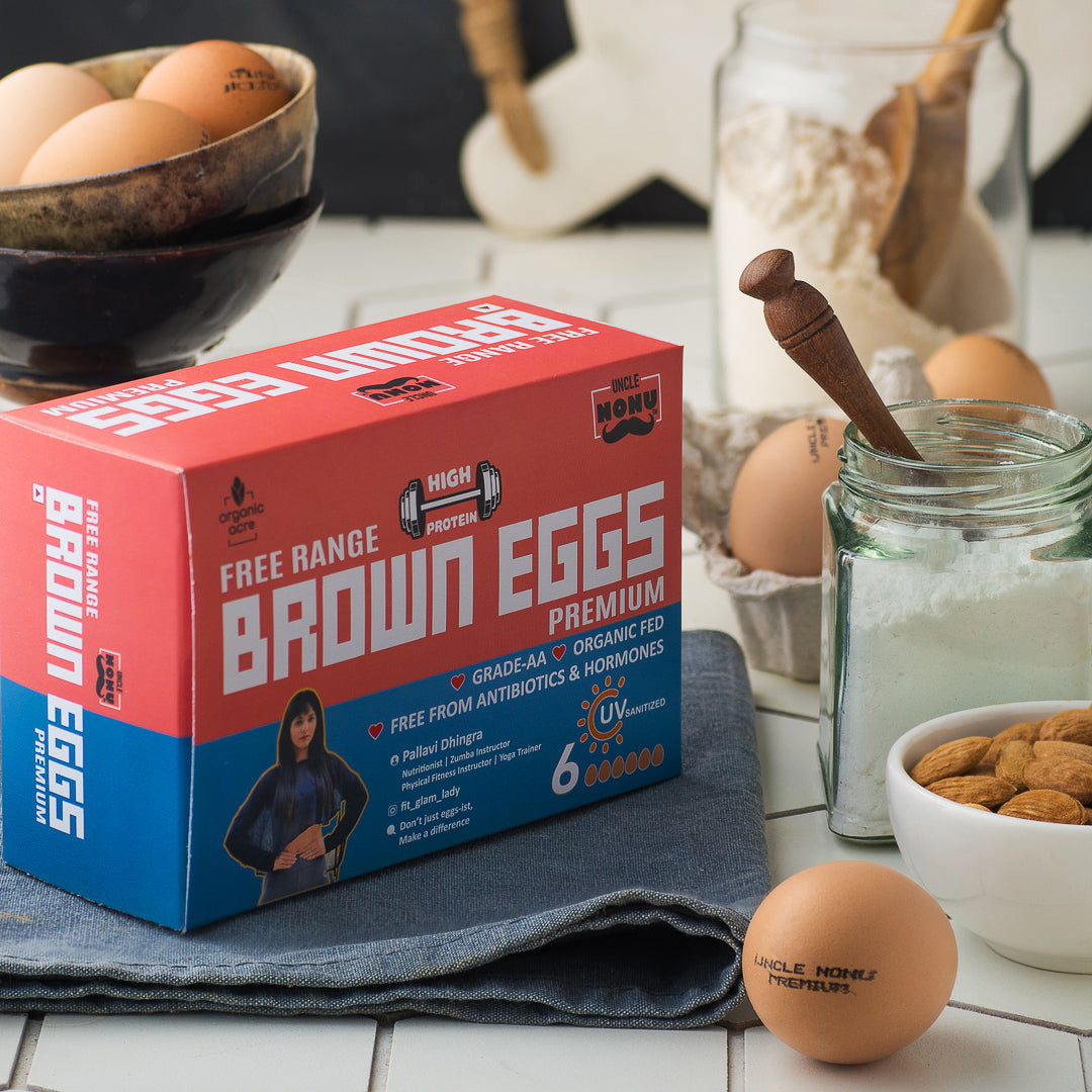 Organic, High Protein, Free Range - Brown Eggs | Pack of 6 Eggs