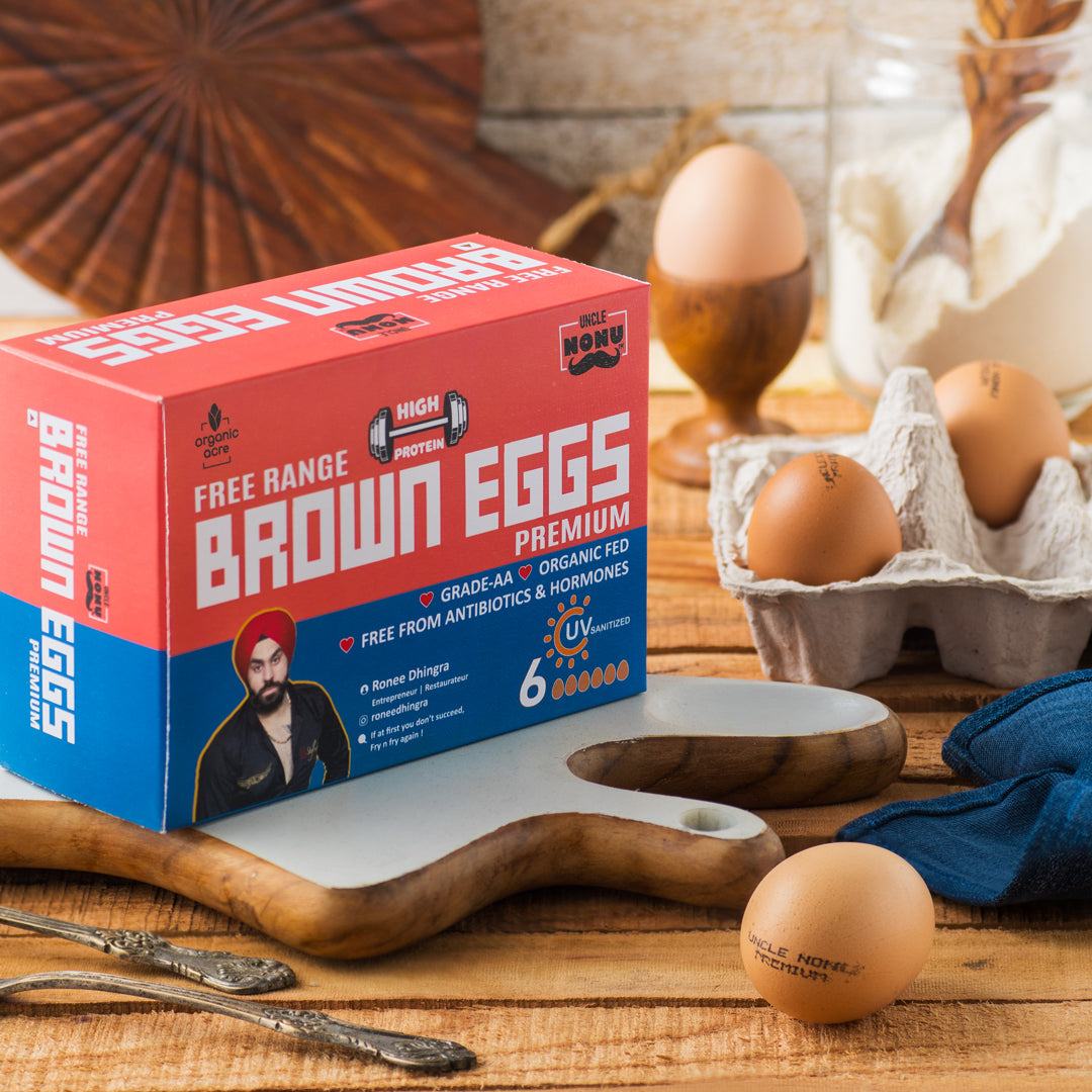 Organic, High Protein, Free Range - Brown Eggs | Pack of 6 Eggs