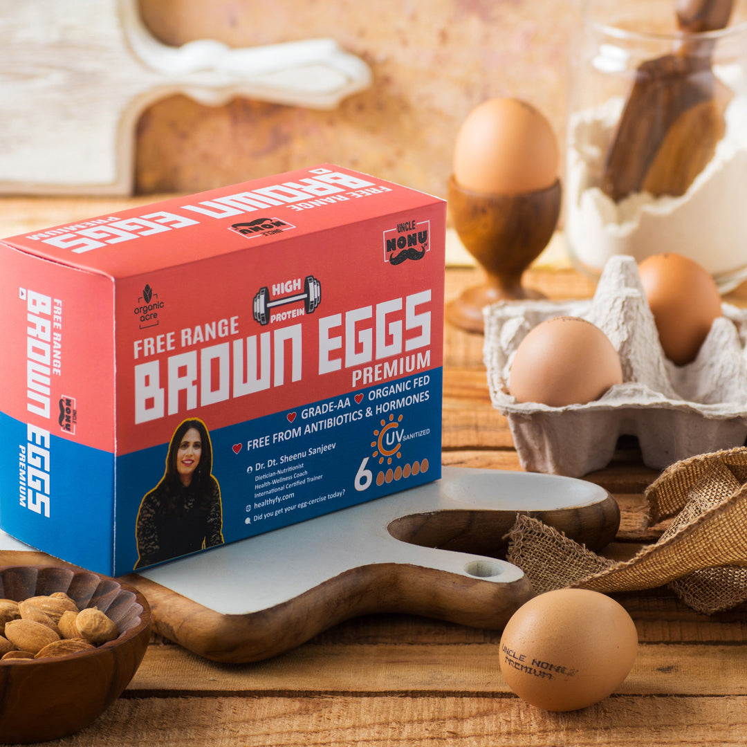 Organic, High Protein, Free Range - Brown Eggs | Pack of 6 Eggs